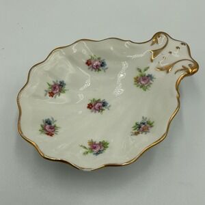 Vintage Antique Limoges France Hand Painted Roses Gold Trim Candy/Trinket Dish